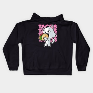 Cat Taco Kawaii Neko Anime Mexican food print Kids Hoodie